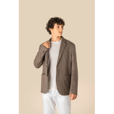 Men's washed effect linen blazer